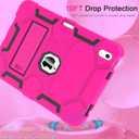 CCMAO Case for iPad 11-inch (A16) 2025/ iPad 10th Generation 2022 (10.9 Inch) with Durable Kickstand, Pencil Holder, Hybrid Heavy Duty Shockproof Protective Case for iPad 11/10 Gen, Pink+Black