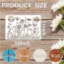 Large Flower Stencils for Painting on Walls Fence - 16x11 Inches Reusable Jumbo Wildflower Stencils for Crafts, Canvas, Paper, Garden, Fabric, Furniture, Outdoors (floral6)