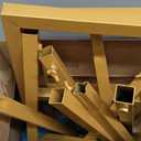 Fomcet 8FT x 8FT Backdrop Stand Heavy Duty with Base, Gold Portable Adjustable Pipe and Drape Backdrop Stand Kit, Square Metal Arch Party Frame for Wedding Birthday Parties Banquet Decorations