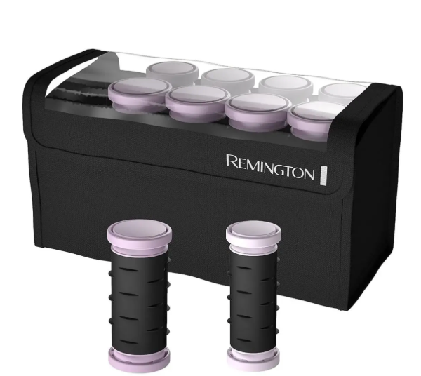 Remington Compact Ceramic Dual Voltage Hot Rollers for Long and Short Hair, Hair Setters, Hair Curlers, 11 ¼" Purple/Black, 10 Piece Set