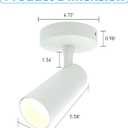 LED Ceiling Spotlight 5CCT 2700K/3000K/3500K/4000K/6000K Selectable Dimmable,Spot Light Indoor Adjustable Flush Mount Lights Fixture 12W CRI 90+, White, 3 Pack Tilt Angle Accent Lighting