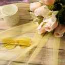 5 PCS MoDooris Gold Organza Fabric 58" Wide Bridal Solid Sheer Organza Crystal Shiny Organza Tulle Silky Fabric for Bridal Dress, Wedding Decorations, Backdrop Arch, DIY Crafts, Sewing(1 Yard)