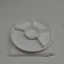 Lifewit Plastic Rotating Divided Serving Tray, Chips and Dip Serving Dish Bowl for Party Entertaining, Round Platter Plate for Fruit/Veggie/Snack/Candy/Taco/Cheese