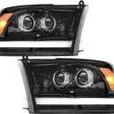 Partsam Full LED Headlights Assembly Compatible with 2009-2018 Ram 1500 2500 3500, DOT Approved Dual Projector Assembly Pair with Start Animation DRL Sequential Turn Signal Hi/Low Beam 6500K 12V IP67