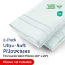 Queen Pillow Cases Set of 2 - Ultra Soft Hotel Quality Pillowcase Covers - Comfy, Cozy & Wrinkle Free - Shrinkage, Stain & Fade Resistant - Machine Washable Pillow Protectors - 2 Piece Set - Ice Blue
