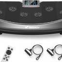 MERACH Vibration Plate Exercise Machine, 3D & 4D Vibration Plate for Lymphatic Drainage Weight Loss with 2 Tension Ropes, Whole Body Vibration Platform for Women Men, Exercise Equipment for Home