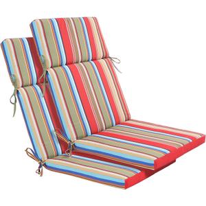Enipate 2 Pack Outdoor High Back Chair Cushion, Weather Resistant Adirondack Rocking Chair Cushions, Patio Chair Seat Cushions (Red Stripe)