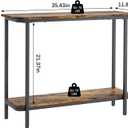 Arbuxzuy 35.4" Industrial Console Table 2 Tier Narrow Sofa Table with Shelves,Behind Couch Table Small Entry Way Tables for Livingroom,Bedroom,Entrance Foyer Table for Hallway,Office,Balck&Brown