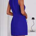 PRETTYGARDEN Work Dresses for Women 2026 Summer Business Formal Short Dress Sleeveless Button Down Elegant Office Outfits (Blue, XL)