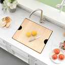 Gold Undermount Bar Sink, 21 x 18 Inch Small Wet Bar Undermount Kitchen Sink Workstation 16 Gauge Stainless Steel Single Bowl Basin, 21"x18"x9"