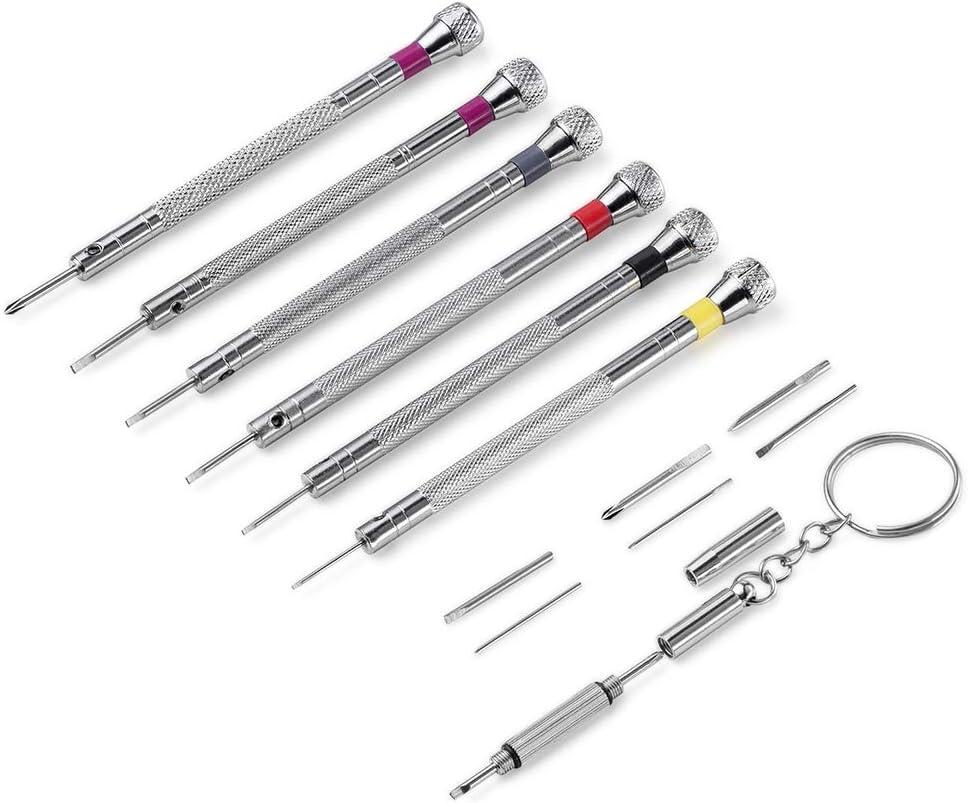 Premium 6PCS Micro Precision Screwdriver Set, 0.8-1.6mm, Extra Replacement Blades for Watch, Eyeglasses, Jewelry, Electronics Repair