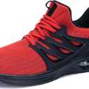 PERSOUL Mens Running Shoes Athletic Tennis Sneakers Lightweight Breathable Workout Gym Jogging Sport Walking Shoes for Men Size7-13 (12, Blackred)