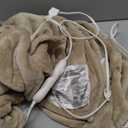 Tefici Electric Heated Blanket Throw, Super Cozy Soft 2-Layer Flannel 50" x 60" Heated Throw with 3 Heating Levels & 4 Hours Auto Off, Machine Washable, ETL&FCC Certified, Home Office Use,Camel