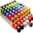 New brothread 64 Spools 1000M (1100Y) Polyester Embroidery Machine Thread Kit for Professional Embroiderer and Beginner Each Spool with Locking Base Resists Thread Tangling