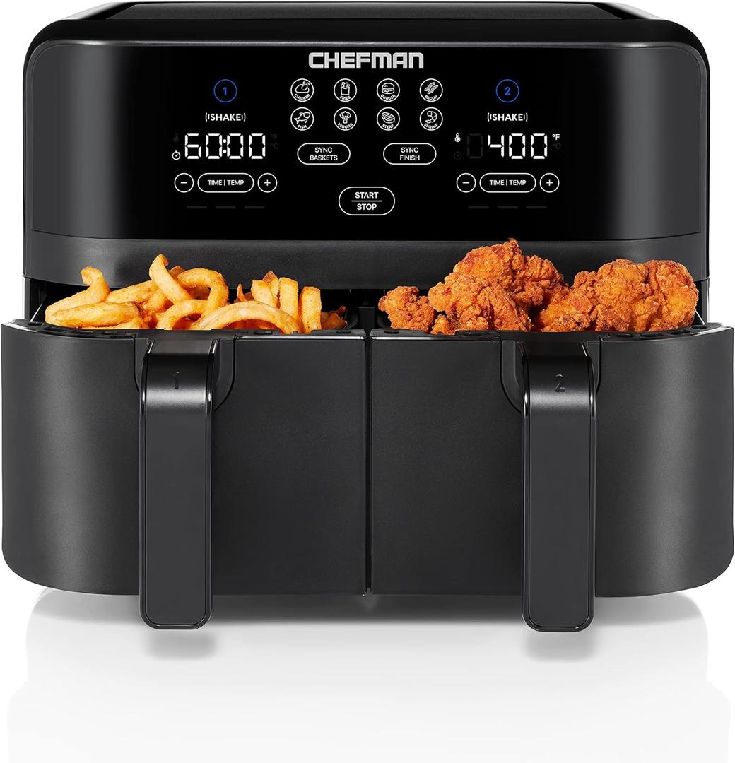 Chefman TurboFry Digital Touch Dual Basket Air Fryer, XL