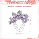 PATIKIL Flower Rhinestone Appliques for Dresses, 3D Light Purple Rhinestone Applique Embellishments Handmade 7 Flowers Crystal Sequin Sewing Patches for Wedding