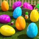 18 PCS Jumbo Easter Eggs 6 Inch Colorful Giant Plastic Eggs Bulk Fillable for Easter Hunt Basket Stuffers Fillers Filling Treats Easter Party Favors Classroom Prize Supplies for Kids Boys Girls