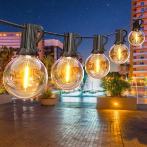 GPATIO Outdoor String Lights, 50FT G40 Bulbs Shatterproof Patio Lights, Waterproof Dimmable Hanging Outdoor Lights, Connectable LED Outside Lights for Backyard Yard Gazebo Porch Party
