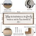 Bless the Food Before Us Sign Wall Decor 40"X15" Large Farmhouse Dining Room Wall Decor Framed Wood Rustic Home Wall Art Kitchen Hanging Decoration (Wood White)