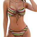 ZAFUL Women High Cut Bikini Sets String Sexy Swimsuit Two Piece Underwire Bathing Suit Brazilian Cheeky Cut Out Cute Swimwear (M)