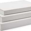 AuldHome Design Slimline Faux Book Stack (Set of 3, White); Blank Set of 3 Tiered Sizes Decorative Book Boxes for DIY Crafts and Home Decor