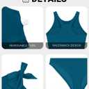 Aqua Eve Women High Waisted Bikini Set Racerback Swimsuit Two Piece Bathing Suit High Neck Swimwear (Blue, M)