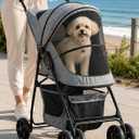 Pet Gear No-Zip Happy Trails Lite Pet Stroller, Sea Salt