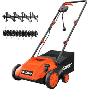 MAXLANDER Electric Dethatcher and Scarifier, 13 12Amp 2-in-1 Lawn Dethatcher with 4-Position Depth Adjustment, 30L Removable Collection Bag, Airboost Technology Increases Lawn Health MAXLANDER Electric Dethatcher and Scarifier, 13 12Amp 2-in-1 Lawn Dethatcher with 4-Position Depth Adjustment, 30L Removable Collection Bag, Airboost Technology Increases Lawn Health