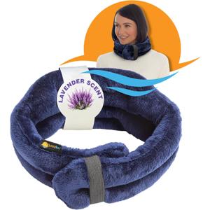 SunnyBay Microwave Heating Pad, Microwavable Heated Neck and Shoulder Wrap with Wide Neck Coverage, Hands-Free Moist Aromatherapy Hot Pack with Lavender, 26x7 Inches, 2.5 lbs, Navy Blue
