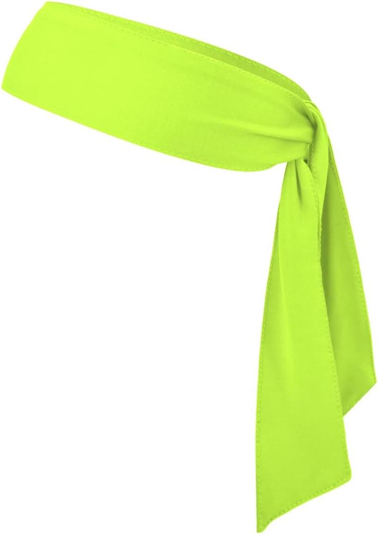 Sport Tie Headbands Tennis Head Tie for Men Women Sports Fans Ninja Soccer Basketball Teams Head Ties Halloween (Neon Yellow)
