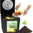 NutriChef Electric Kitchen Composter | 3 Quart Food Recycler | Food Waste Compost Bin for Countertop | 1 Button to Compost, Easy to Clean Composter Bucket | Low Noise, Odorless & Auto Clean | Grey (Gray)