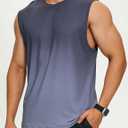 EZRUN Men's Workout Sleeveless Shirts UPF 50+ Summer Beach Swim Shirt Quick Dry Gym Muscle Fitness Running Tank Tops (Gray, S)