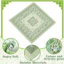 Mahjong Tablecloth 55" x 55" Polyester Indian Block Print Green Floral Flower Square Instructional Design with Rules for Game Night Party Favor Supplies