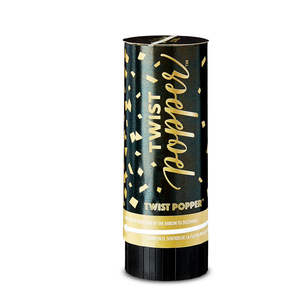 Black/Gold Confetti Twist Poppers, 3 Count, by Way To Celebrate