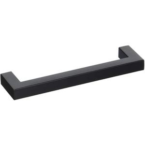 goldenwarm 10 Pack Black Square Bar Cabinet Pull Drawer Handle Stainless Steel Modern Hardware for Kitchen and Bathroom Cabinets Cupboard,Center to Center 5in(128mm) Kitchen Cupboard Handles