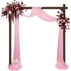 Babenest 7.38FT Wooden Wedding Arch, Square Wood Backdrop Arbor Stand, Indoor Outdoor Wedding Arbor for Rustic Ceremony Birthday Party Bridal Baby Shower Banquet Proposal Scene Garden Decoration