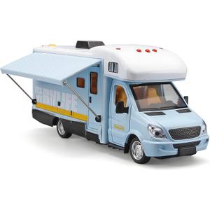 NOVAFUSION Toy Campers for Kids, Die Cast Metal RV Toy with Light and Sound, Ages 3-8 (Blue)