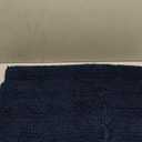 H.VERSAILTEX Bathroom Rugs Bath Rugs for Bathroom Non Slip Bath Mats Extra Thick Chenille Striped Rug 17" x 24" Absorbent Soft Shaggy Washable Dry Fast Bath Mats for Bath Room Floor - Navy
