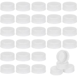 OLYCRAFT 100 White Plastic Bottle Caps 39mm Tamper Seal Lids 1.6x0.6 Inch for Juice Bottles