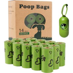Yingdelai Dog Poop Bags 280 Counts: Extra Thick LeakProof Waste Bag with Dispenser for Doggy (Scented)