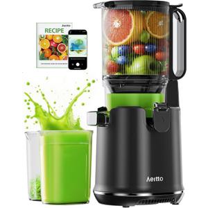 Aeitto Cold Press Juicer with 5.8" Extra Wide Mouth, Juicer Machines, Easy to Clean, Fit Whole Vegetables & Fruits, Professional Slow Masticating Juicers, Self Feeding, High Juice Yield
