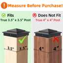 4x4 Aluminum Pyramid Post Caps for Actual 3.5" x 3.5" Wood Posts, Heavy-Duty Fence Post Caps Cover for Cedar Fence Deck Mailbox - Weatherproof, Rust-Resistant, Matte Black Finish-24 Pack