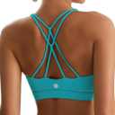 RUNNING GIRL Sports Bras for Women,Padded Sports Bra Tank Top Sexy Crisscross Back High Impact Longline Workout Yoga Bra (Green, L)