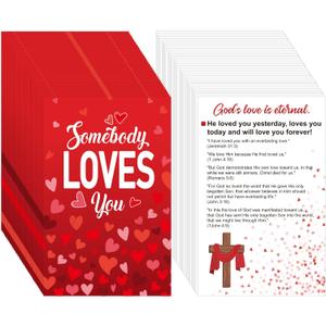200 Pcs Gospel Tract Card Salvation Cards Pocket Holy Postcard Prayer Postcards Christian Inspirational Bible Verses Bookmark for Christian Gift(Somebody Loves You)