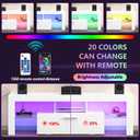 Clikuutory Modern Lighting 51 inch TV Stand with Large Storage Drawer for 32 40 50 55 Inch TVs, TV Console with 20 Color LED Lights, Entertainment Center Media and Open Shelf for Bedroom, White