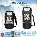 Waterproof Dry Bag for Women and Men,5L Roll Top Lightweight Storage Bag Reflective Backpack with Waterproof Phone Pouch Suitable for Travel Swimming Boating Kayaking Paddle Accessories