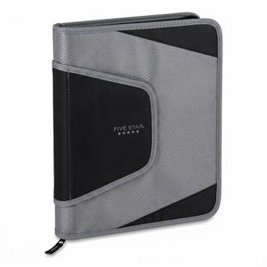Five Star Zipper Binder – 2-Inch 3-Ring Fabric Binder with Durable Zipper Closure, Silver & Black, 2-INCH 3-RING CAPACITY: Holds up to 380 sheets of standard 3-hole punched notebook paper, perfect for managing multiple subjects in one binder.