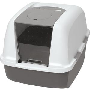 Catit Jumbo Hooded Cat Litter Pan - Warm Gray