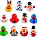 12pcs Assorted Rubber Duck Christmas Duck Toys,Small Rubber Ducks in Bulk Baby Shower Bath Toy for Kids Toddler Birthday Halloween Party Favors Stocking Stuffers Classroom Incentives