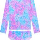 Girls Rash Guard Swimsuit Long Sleeve Two Pieces Bathing Suit | Tankini Swimwear with Briefs, Toddler Kids Design, Adorable Swimwear, UPF 50+ Sun Protection, Quick Dry